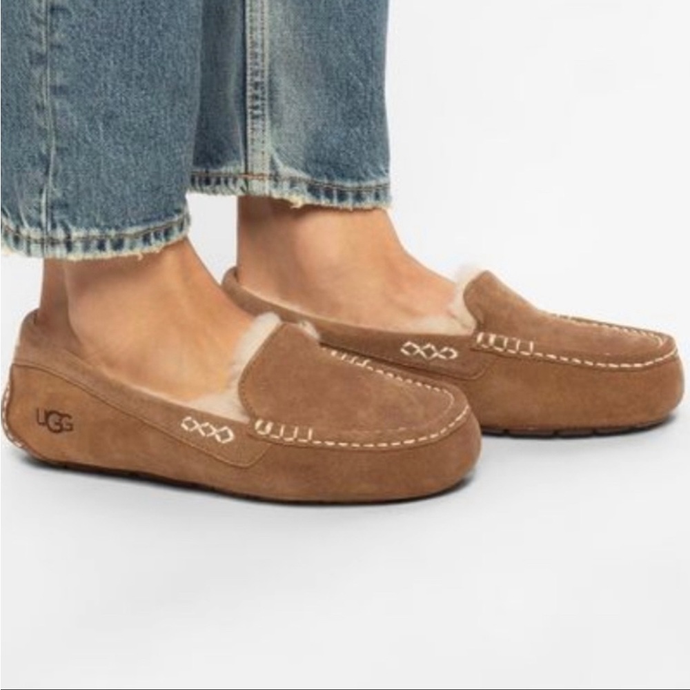 UGG Ansley Chestnut Moccasin Slippers 7